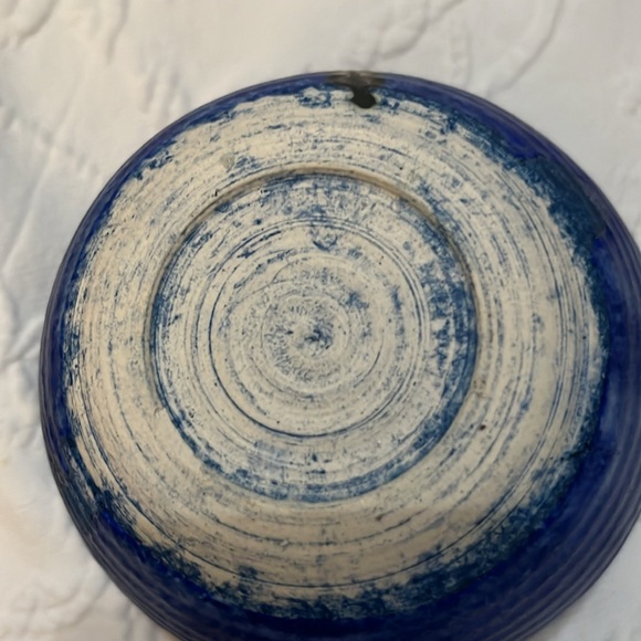McCarty pottery cobalt blue ball 4 1/4”diameter 2 3/4”deep.MS mud from the Delta - Picture 4 of 4